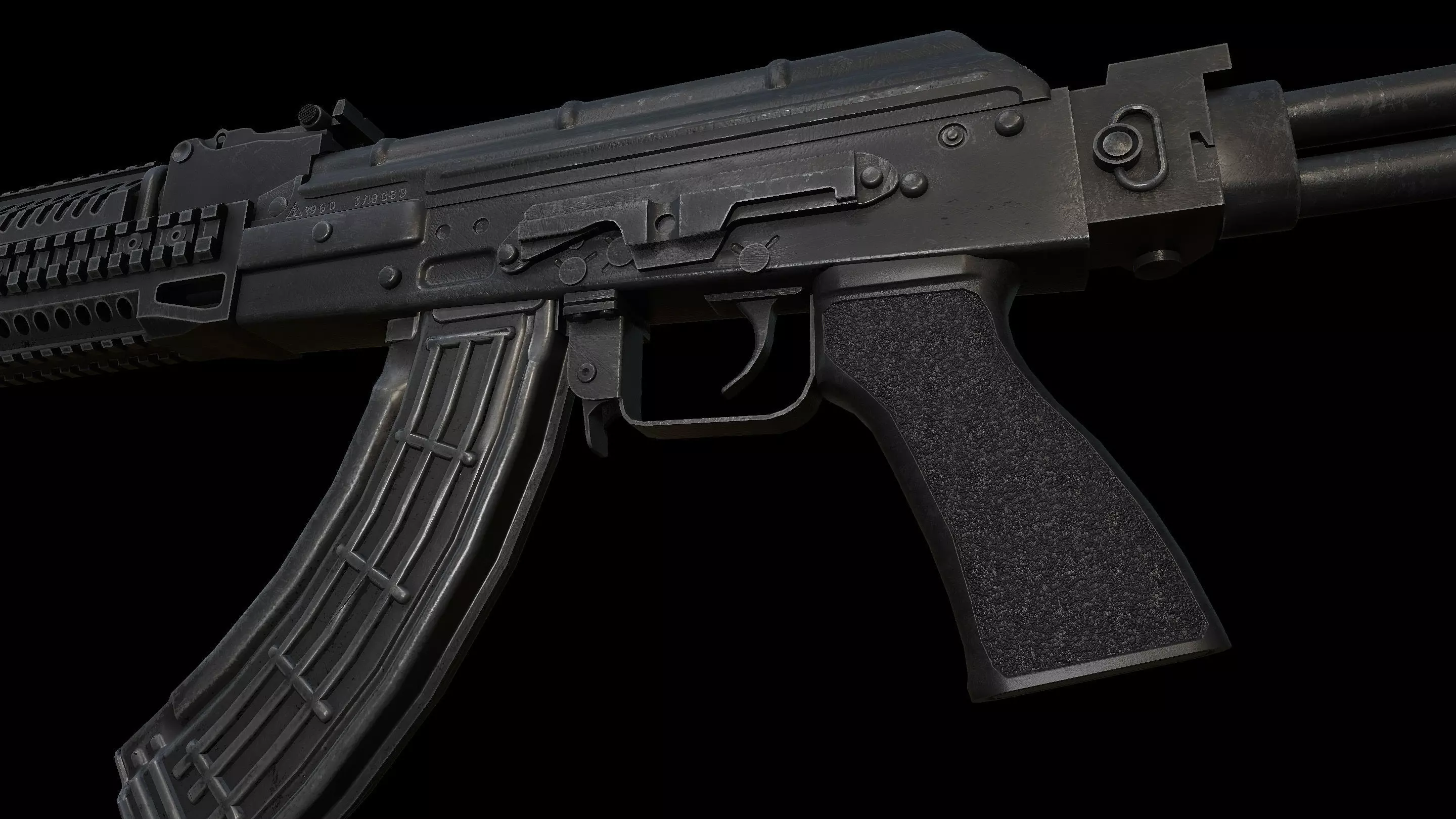 AKM Tactical Assaultrifle Low-poly 3D model_7