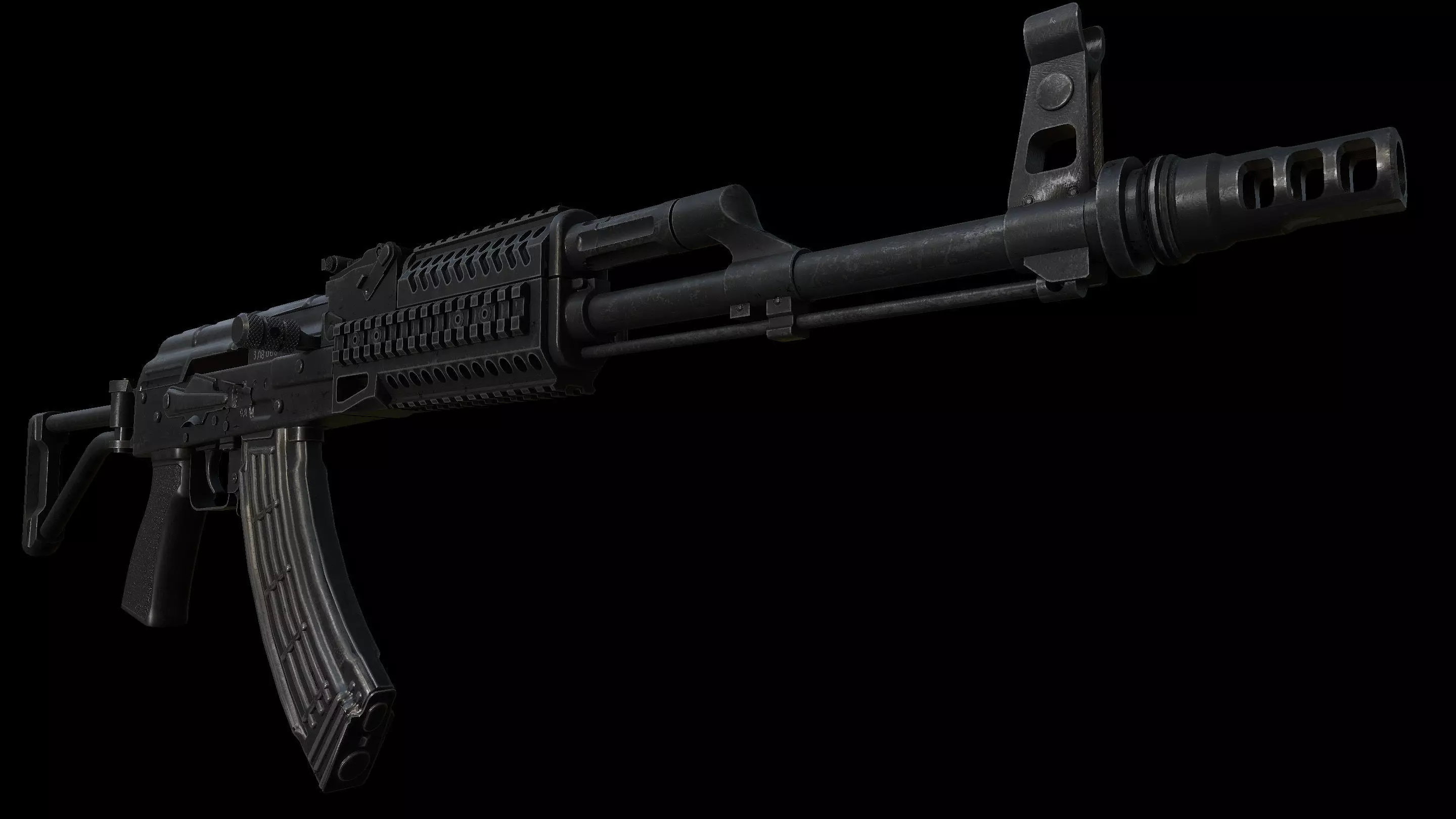 AKM Tactical Assaultrifle Low-poly 3D model_3