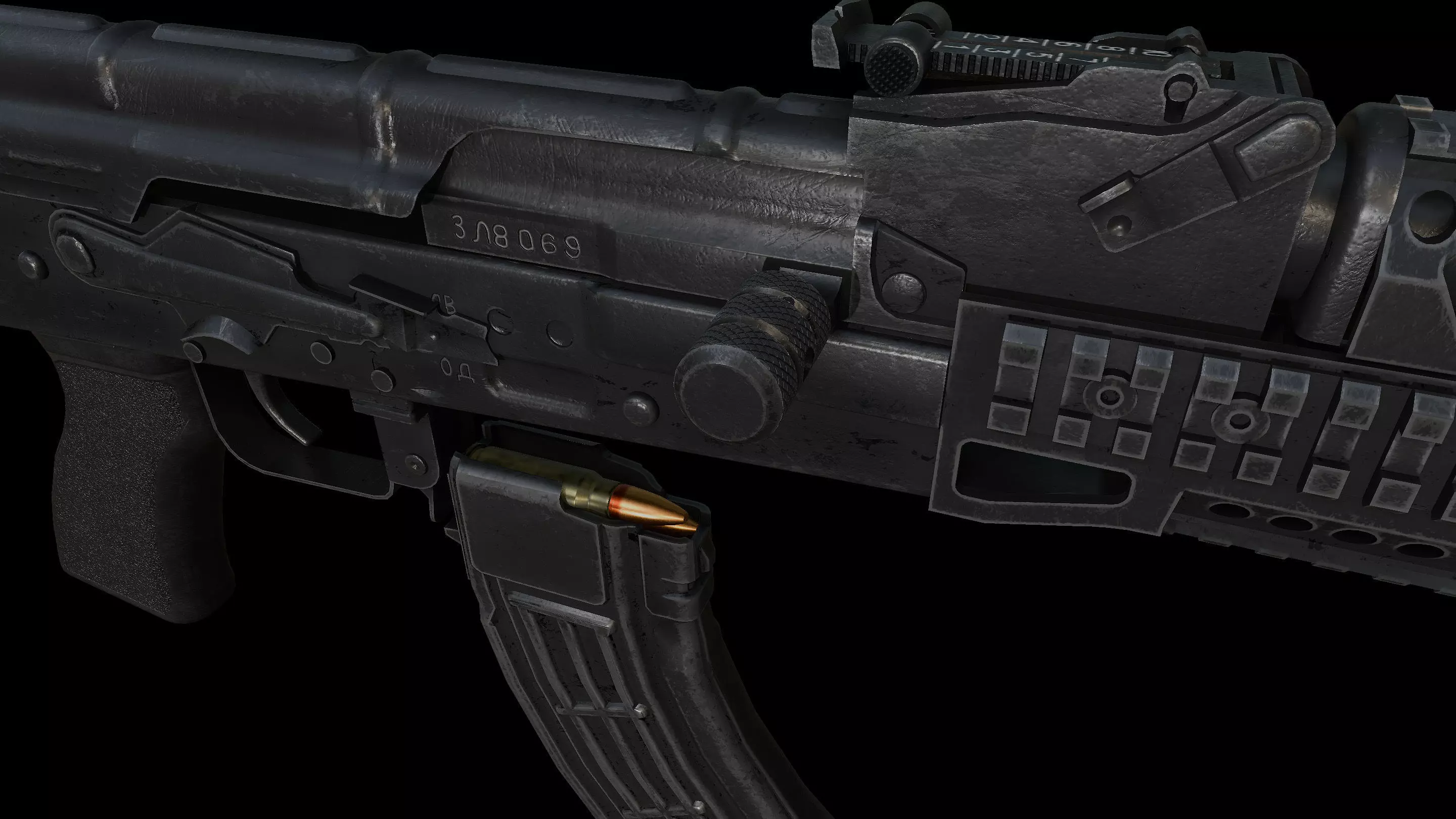 AKM Tactical Assaultrifle Low-poly 3D model_4