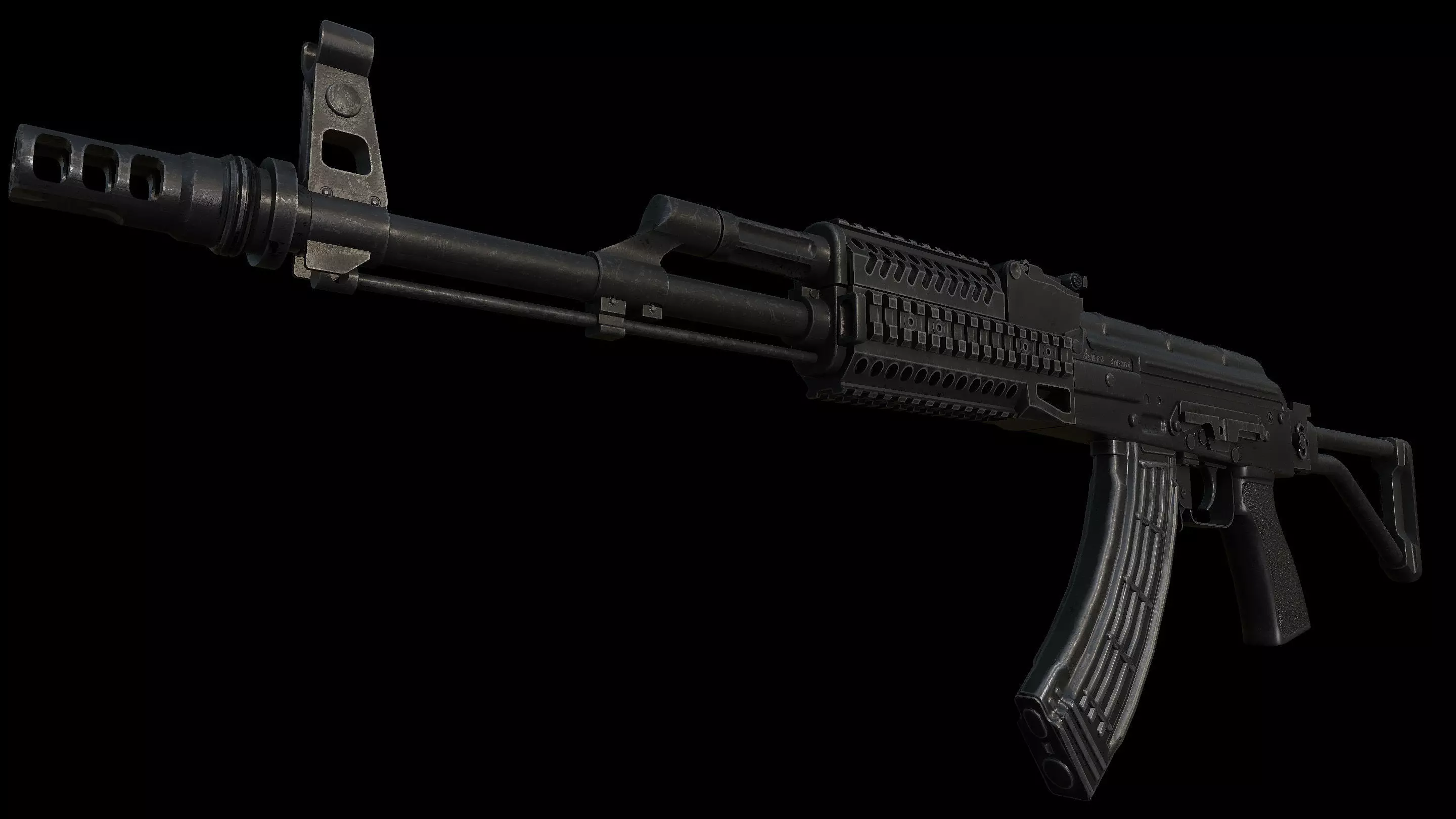 AKM Tactical Assaultrifle Low-poly 3D model_2