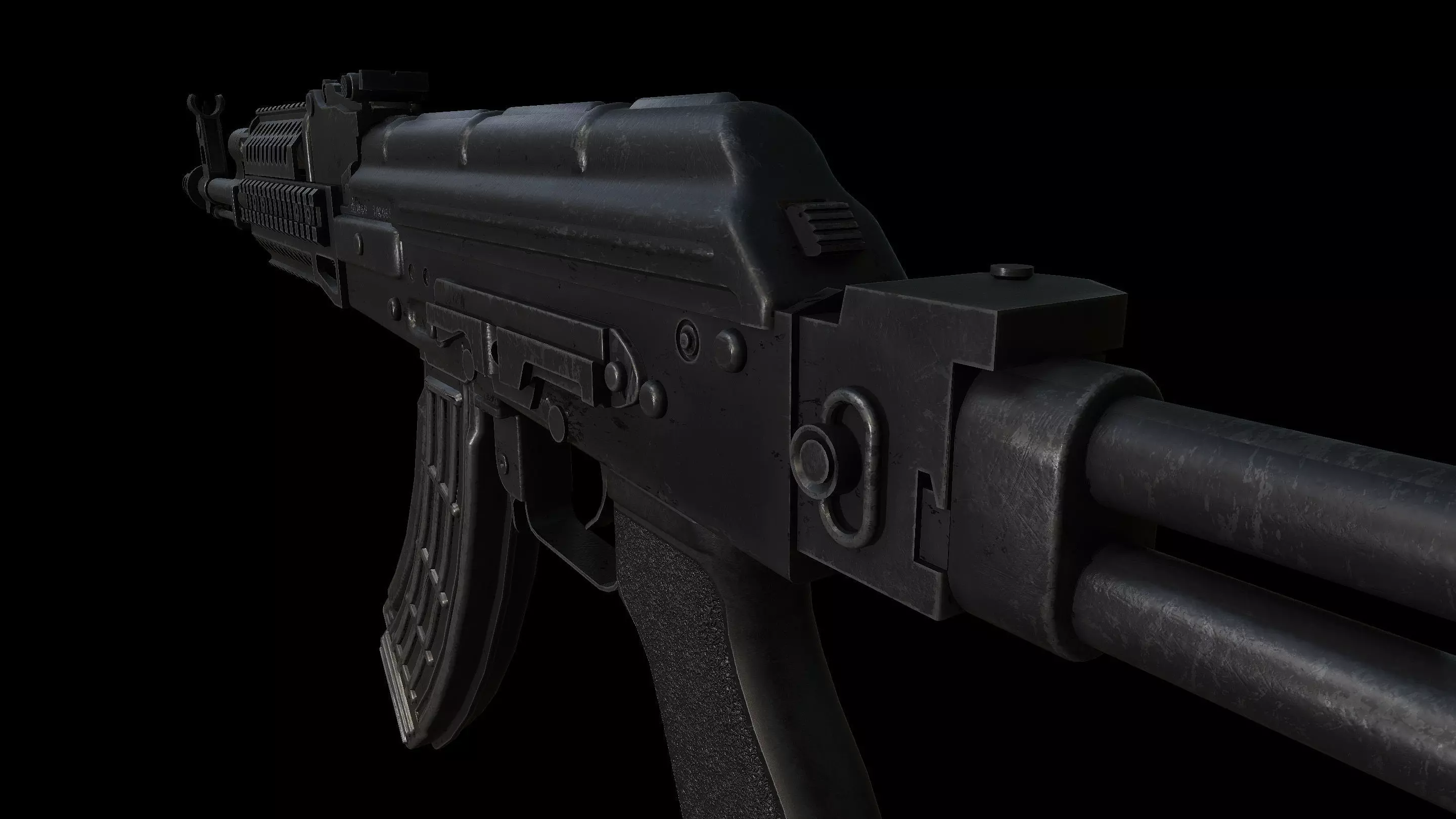 AKM Tactical Assaultrifle Low-poly 3D model_8