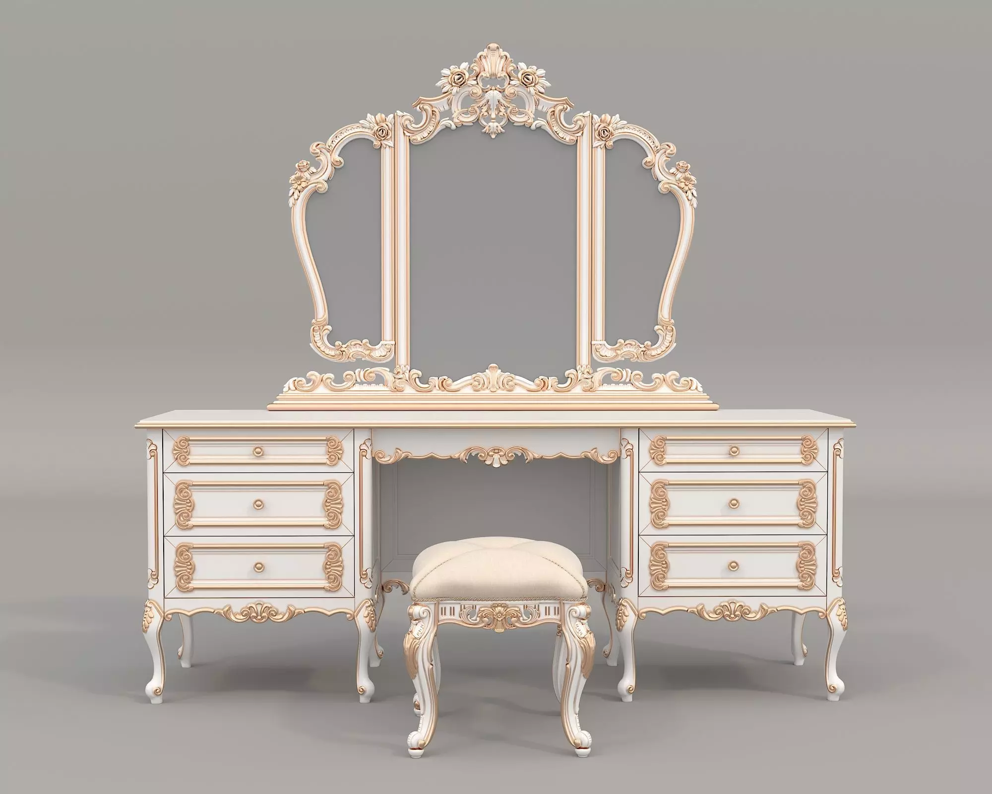 Classic European Style Dressing Table 26 3D model_3