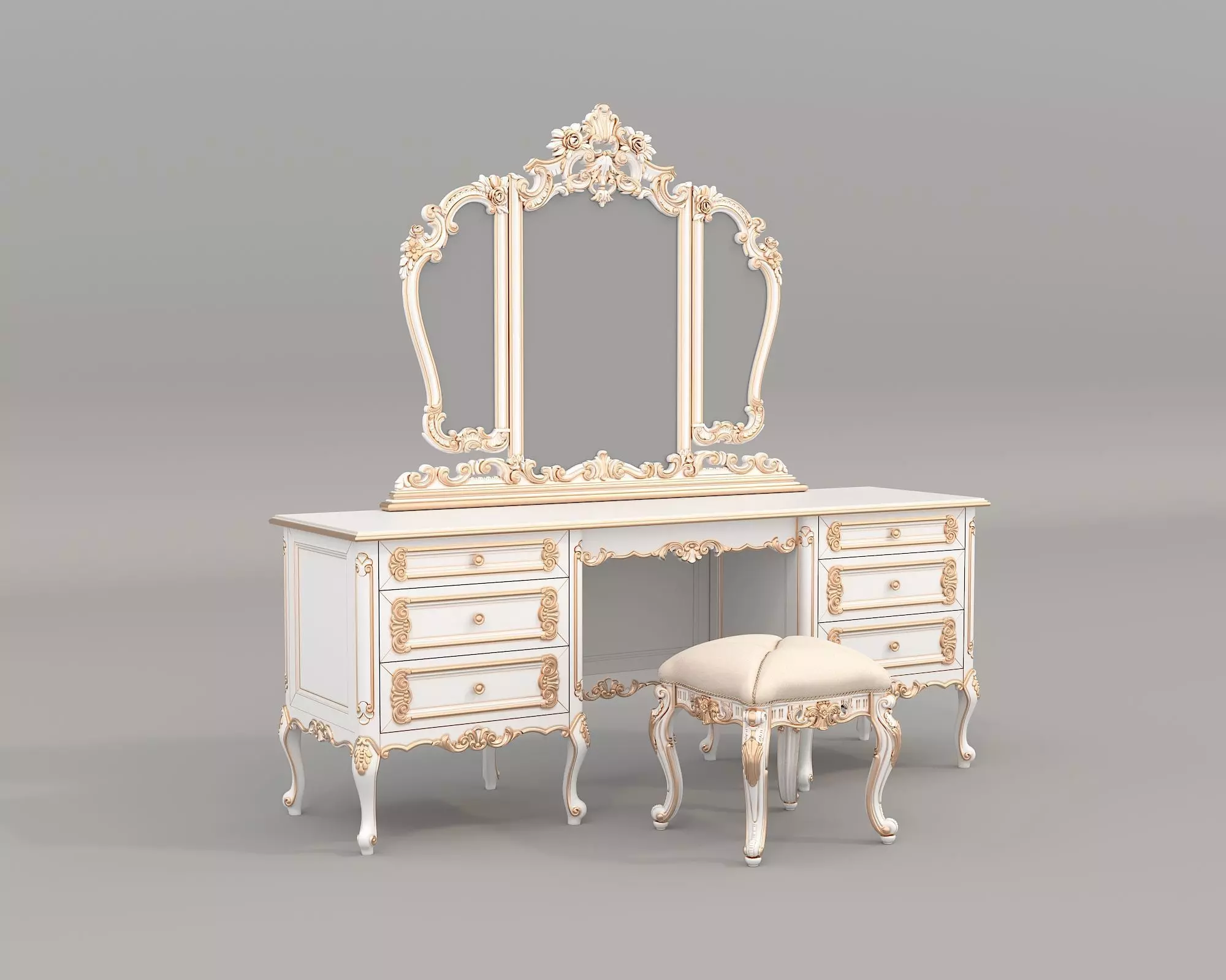 Classic European Style Dressing Table 26 3D model_0