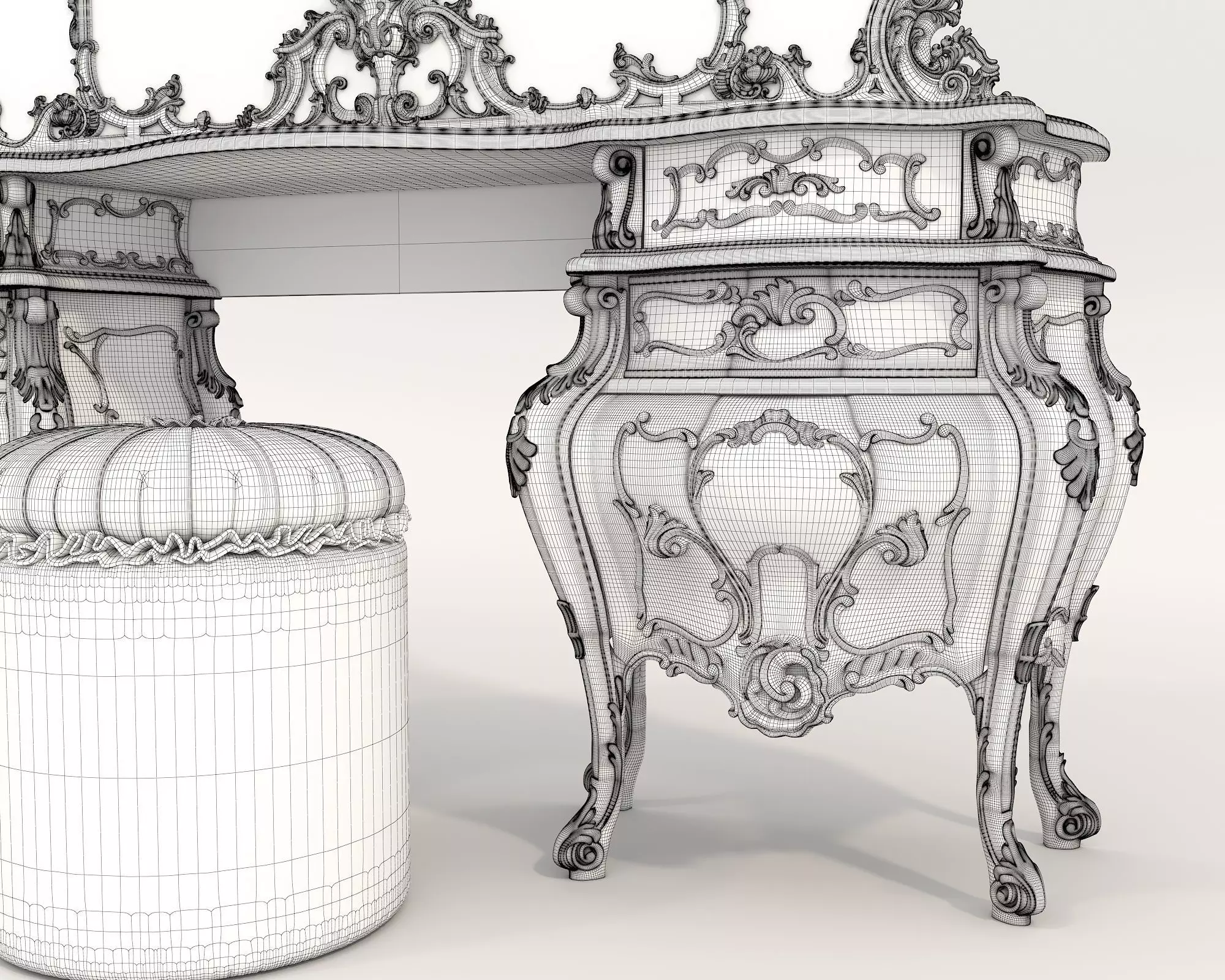 Classic European Style Dressing Table 27 3D model_10