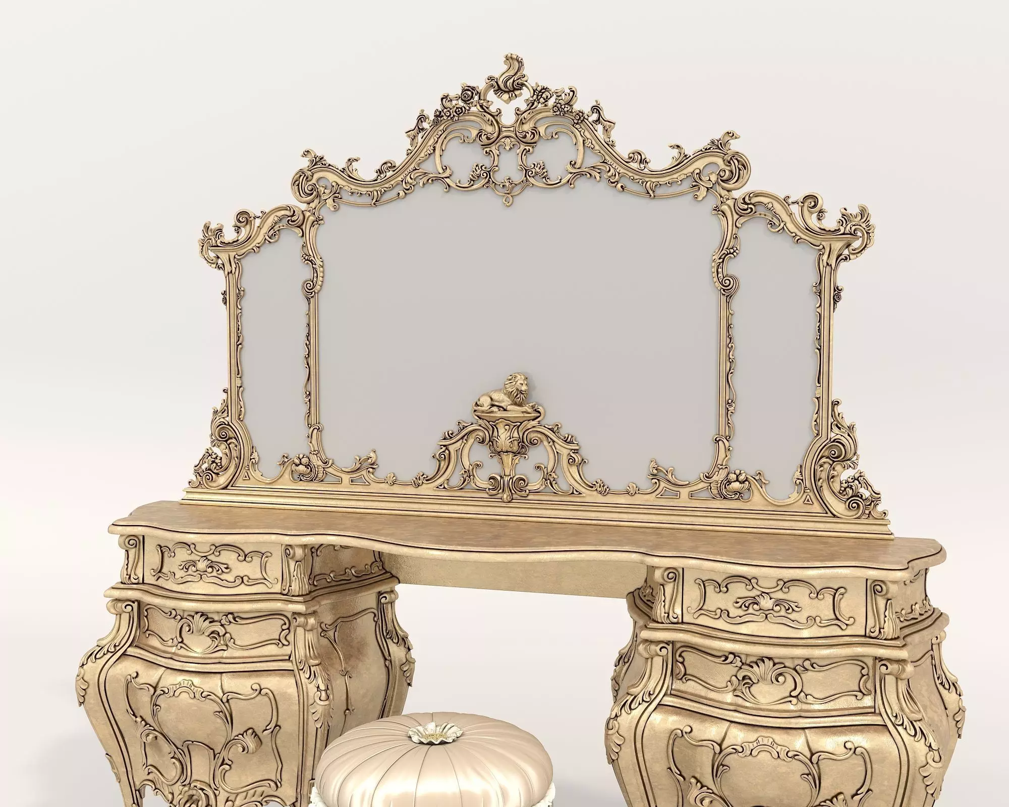 Classic European Style Dressing Table 27 3D model_3