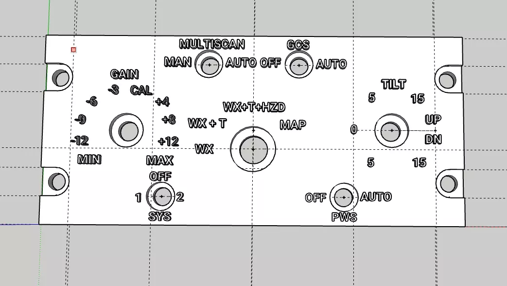 A320 Weather Radar Panel 3D print model