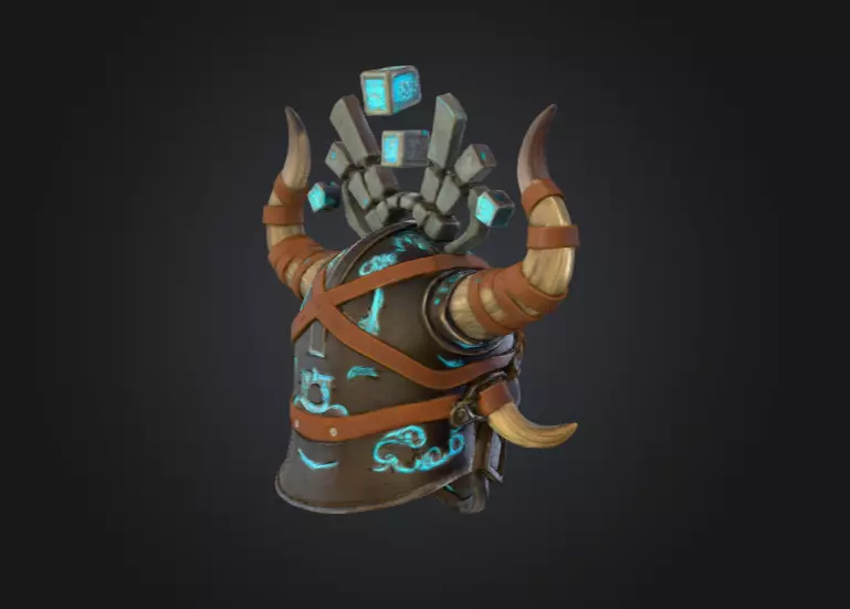 Arcane Viking Helmet Low-poly 3D model_4