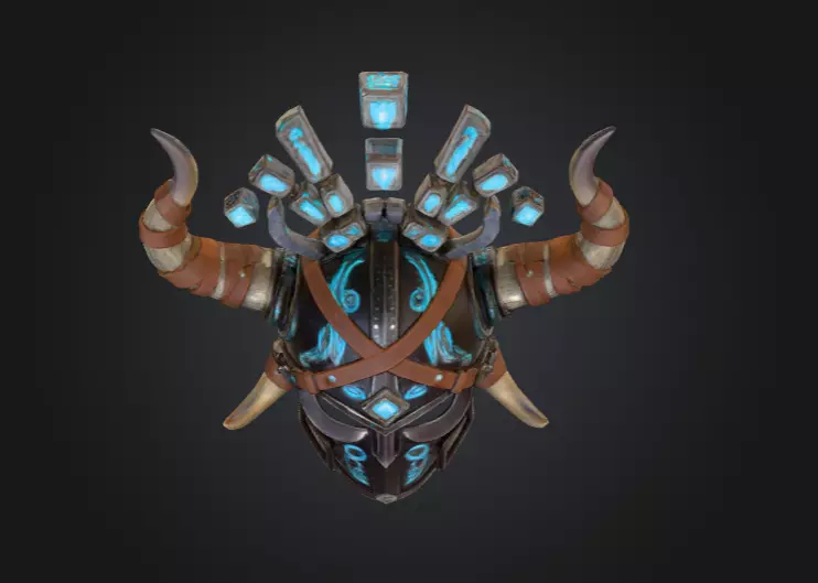 Arcane Viking Helmet Low-poly 3D model_9