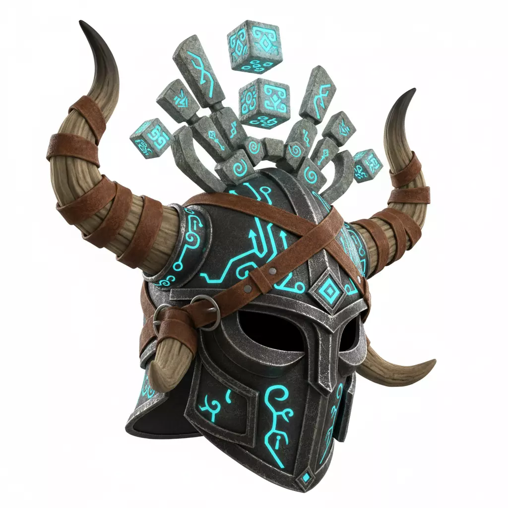 Arcane Viking Helmet Low-poly 3D model_0