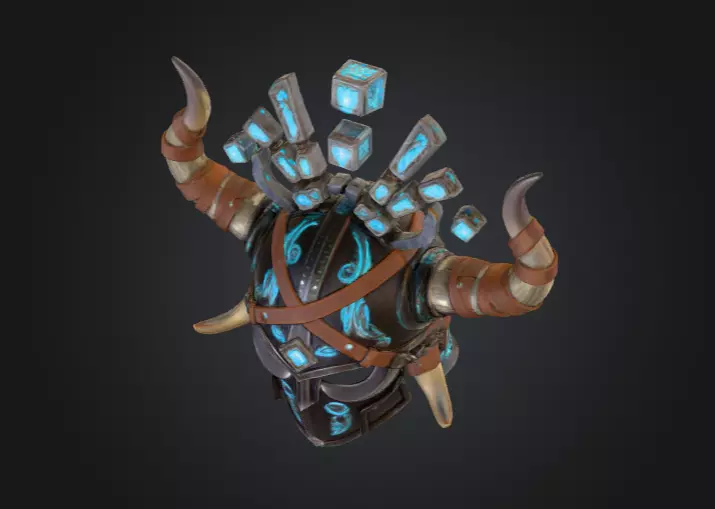 Arcane Viking Helmet Low-poly 3D model_10