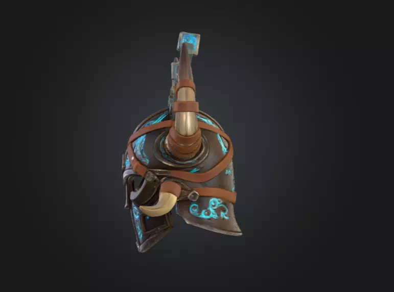 Arcane Viking Helmet Low-poly 3D model_7