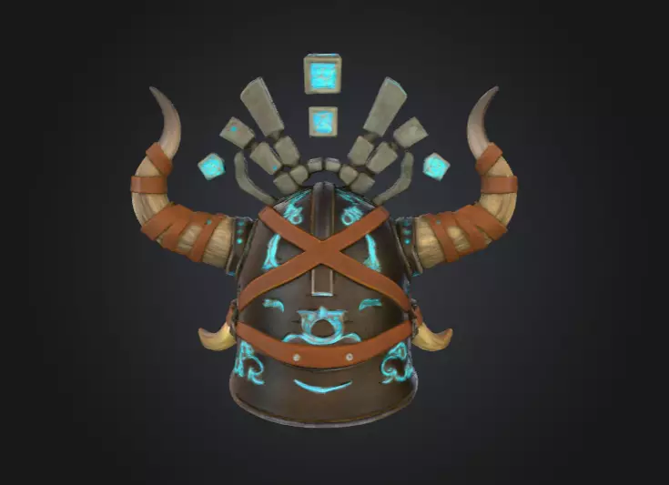 Arcane Viking Helmet Low-poly 3D model_5