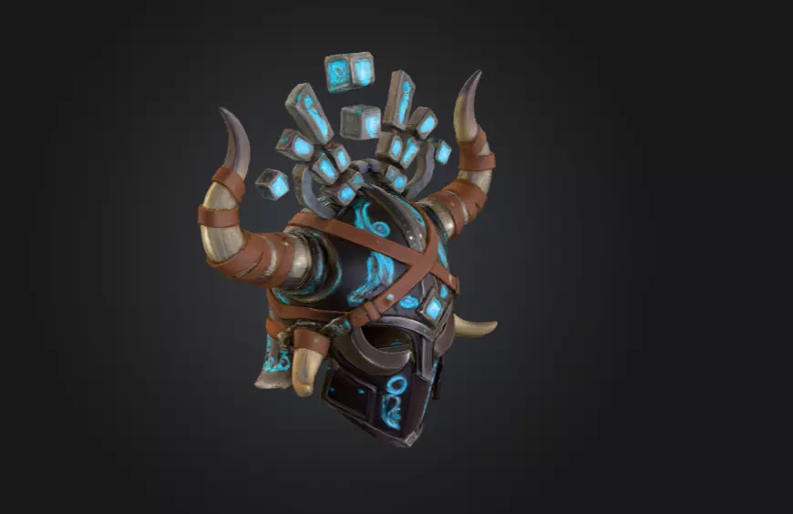 Arcane Viking Helmet Low-poly 3D model_2