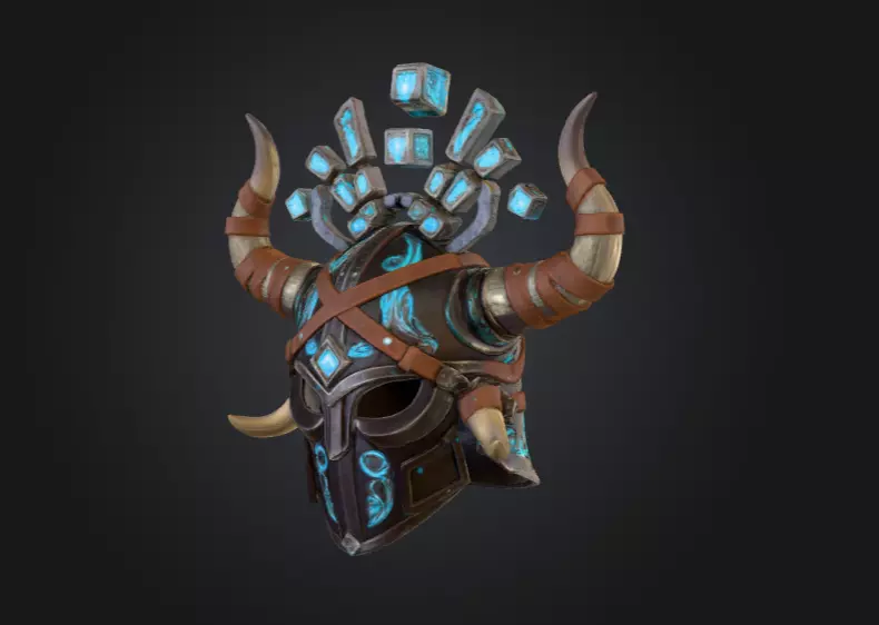 Arcane Viking Helmet Low-poly 3D model_8