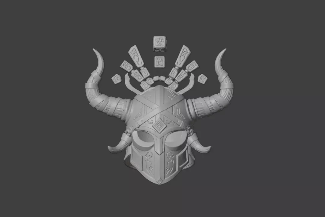 Arcane Viking Helmet Low-poly 3D model_17