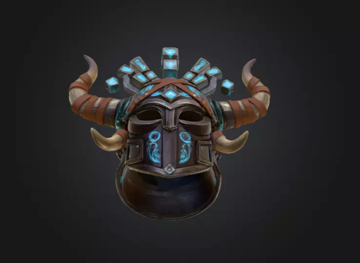 Arcane Viking Helmet Low-poly 3D model_12
