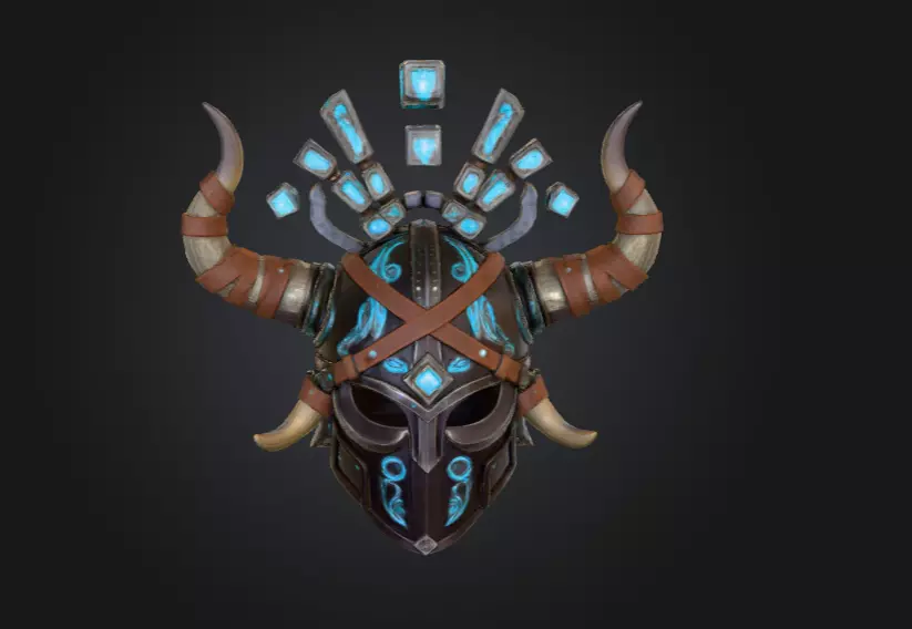 Arcane Viking Helmet Low-poly 3D model_1