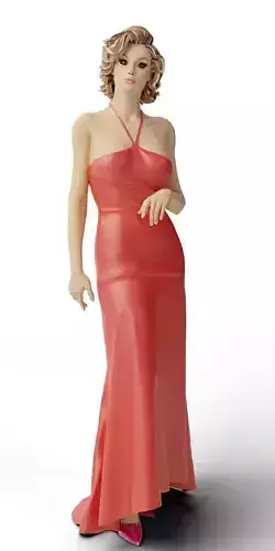 Elegant Woman in Red Dress