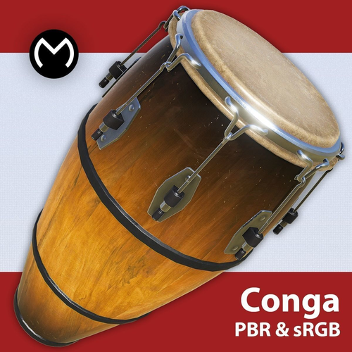 Conga Drum - Real Time PBR Low-poly 3D model