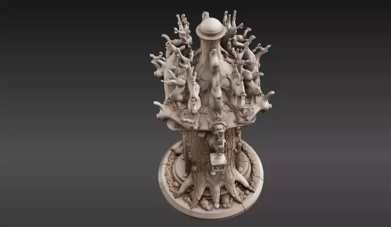 Lantern Tree House 3D Model Fantasy Miniature Print-Ready 3D print model_1