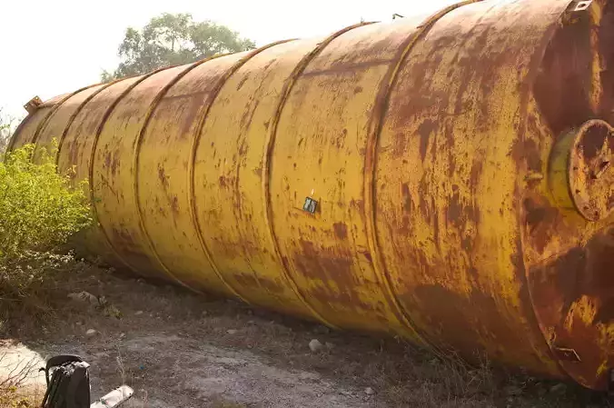 Yellow Industrial Tank Rust