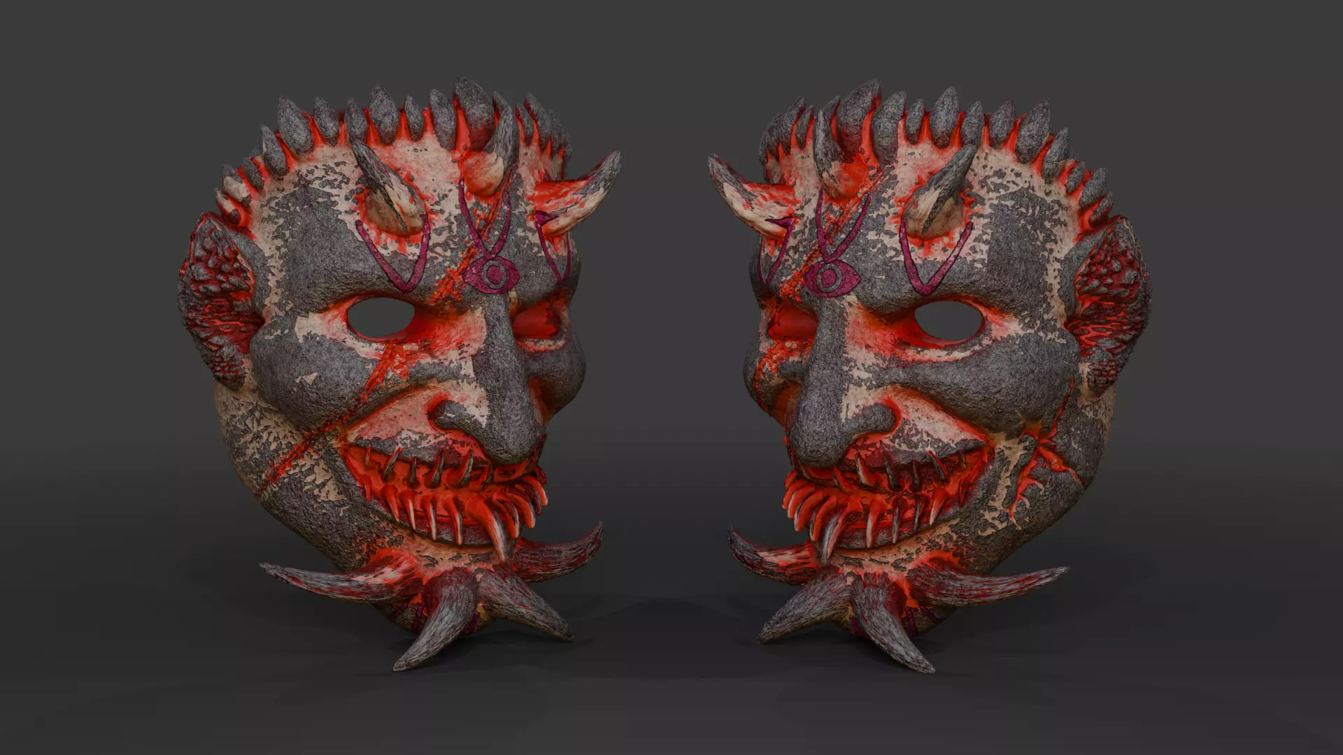 Infernal Mask  4K Textured Horror Asset Low-poly 3D model_1