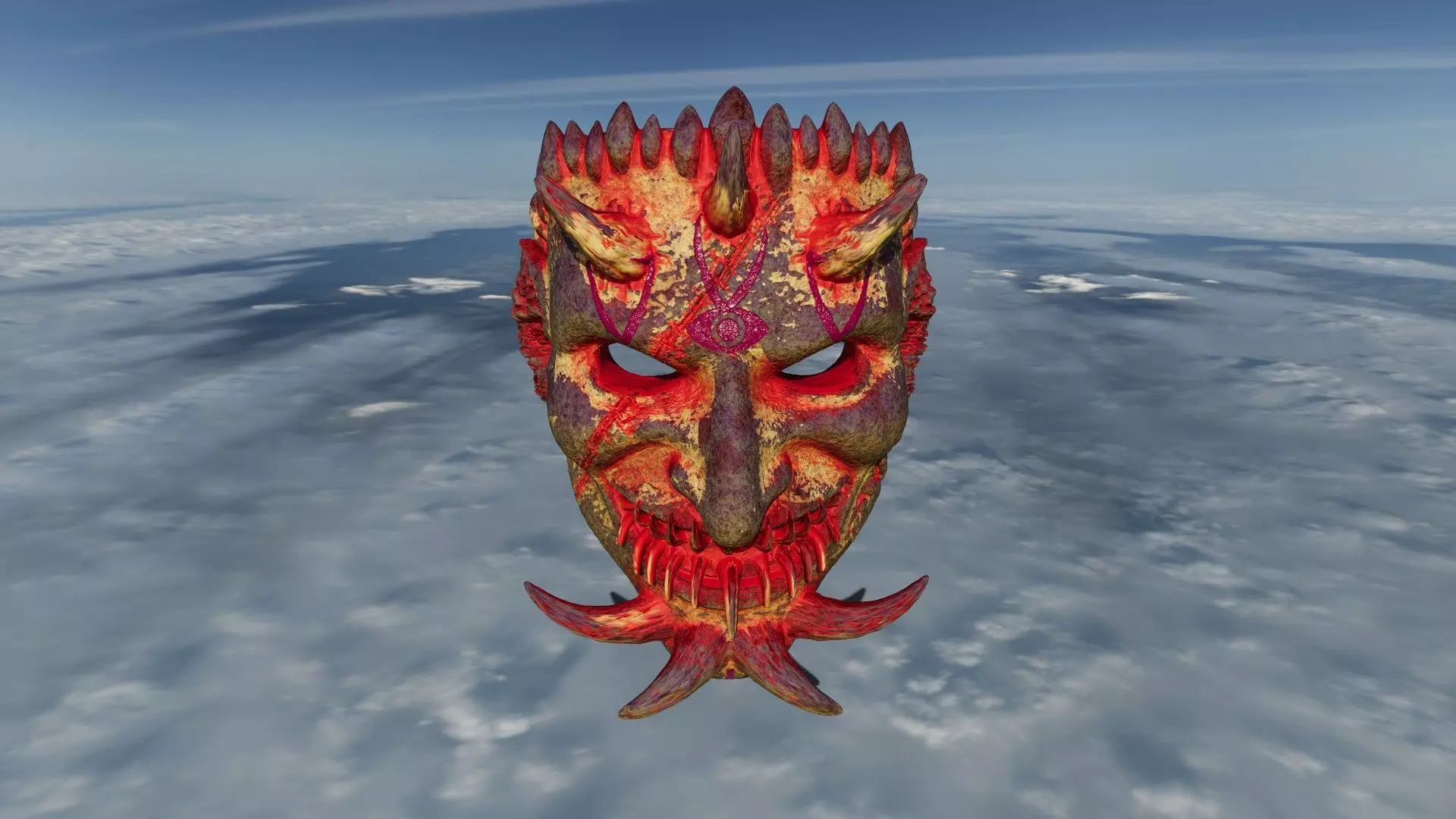 Infernal Mask  4K Textured Horror Asset Low-poly 3D model_3