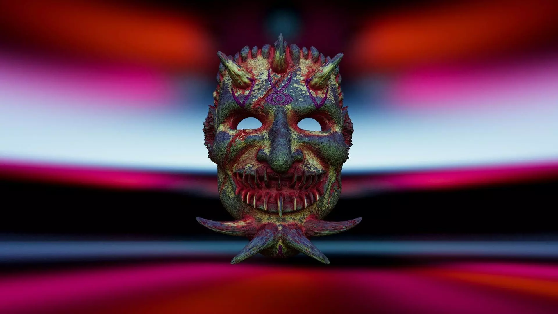Infernal Mask  4K Textured Horror Asset Low-poly 3D model_6