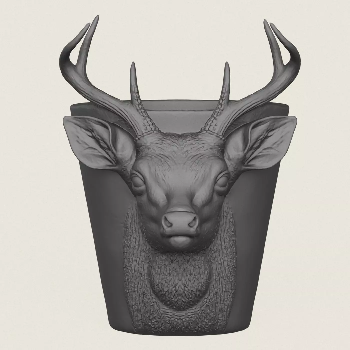 Deer Head Planter Print Ready 3D Model 3D print model_3