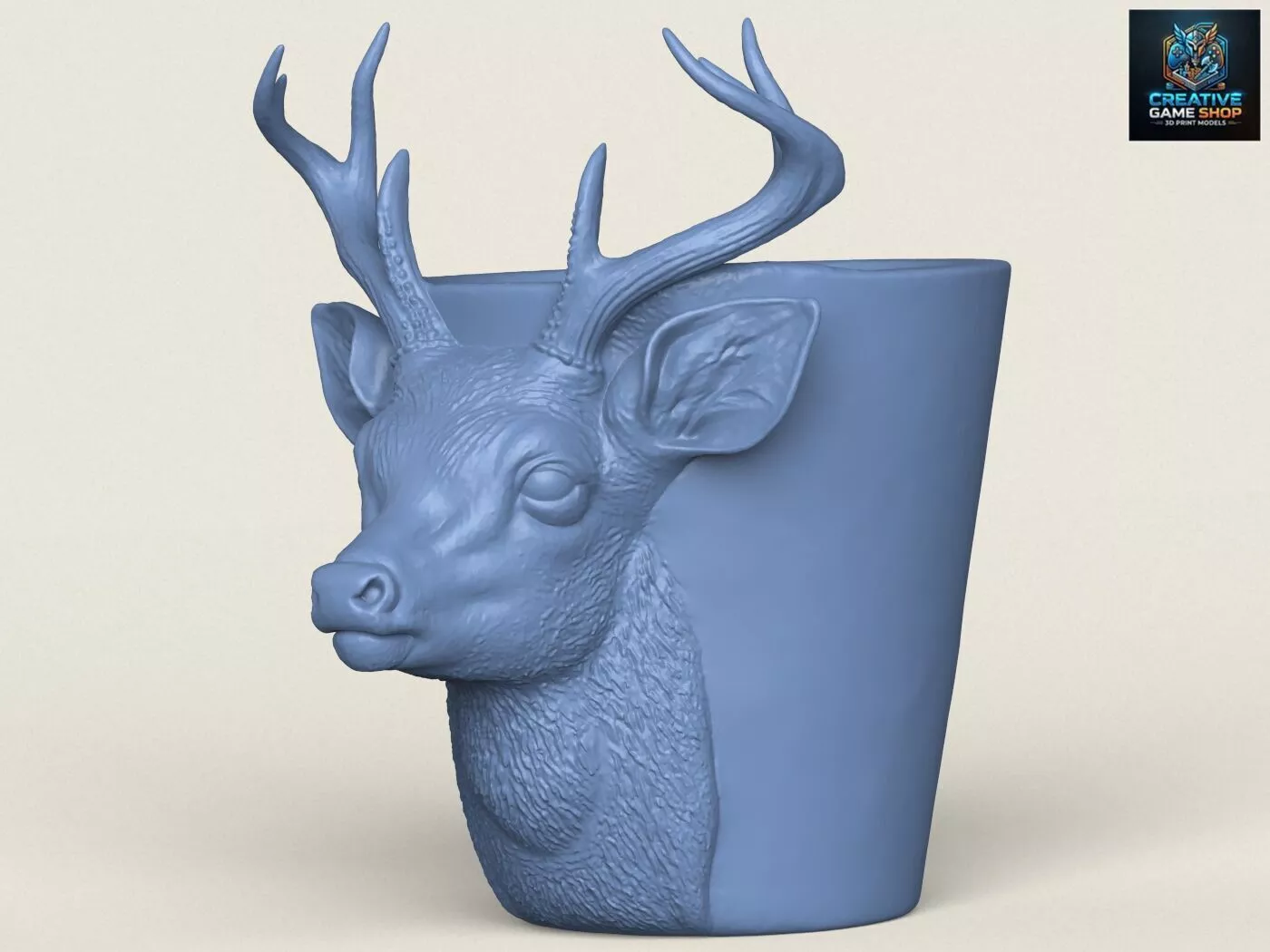 Deer Head Planter 3D print model