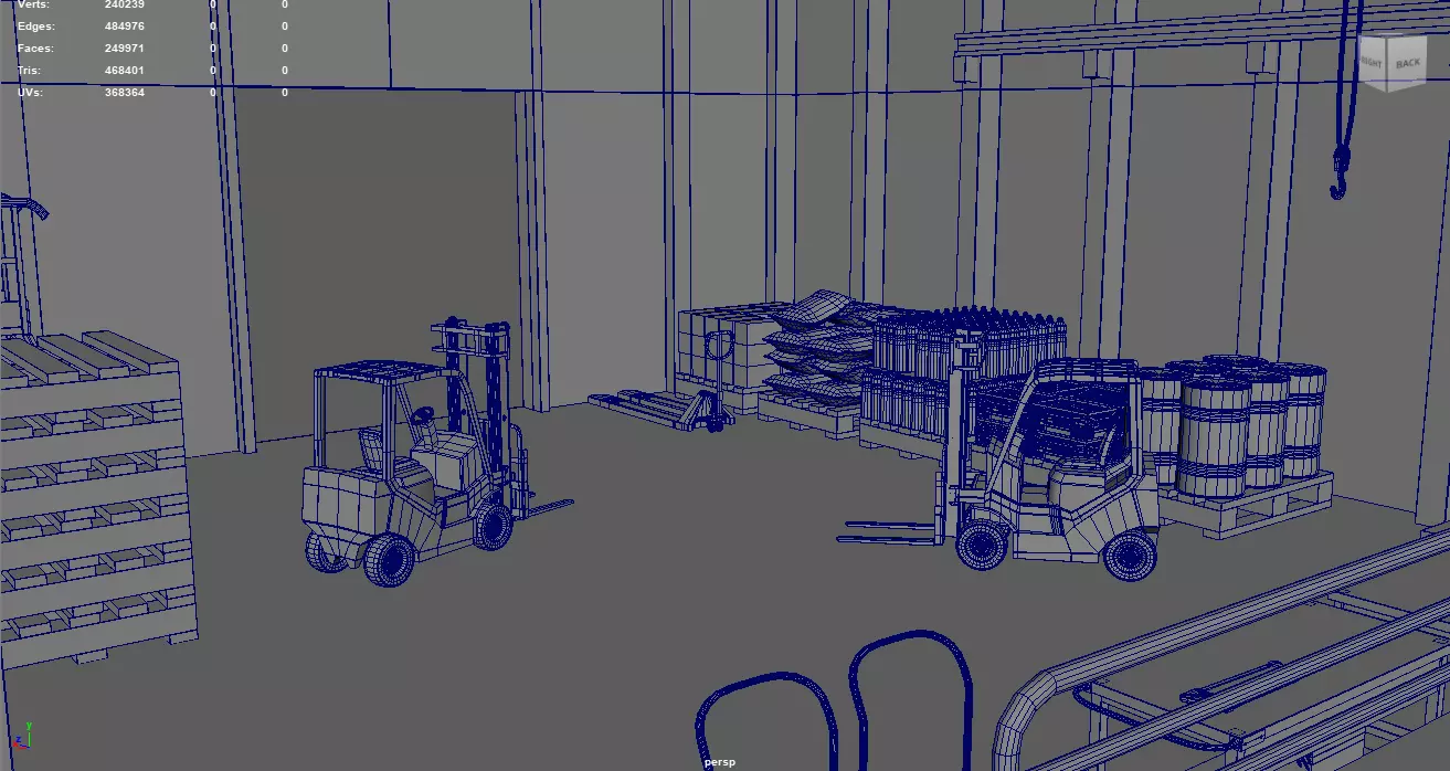 Hangar Warehouse 01 Low-poly 3D model_18