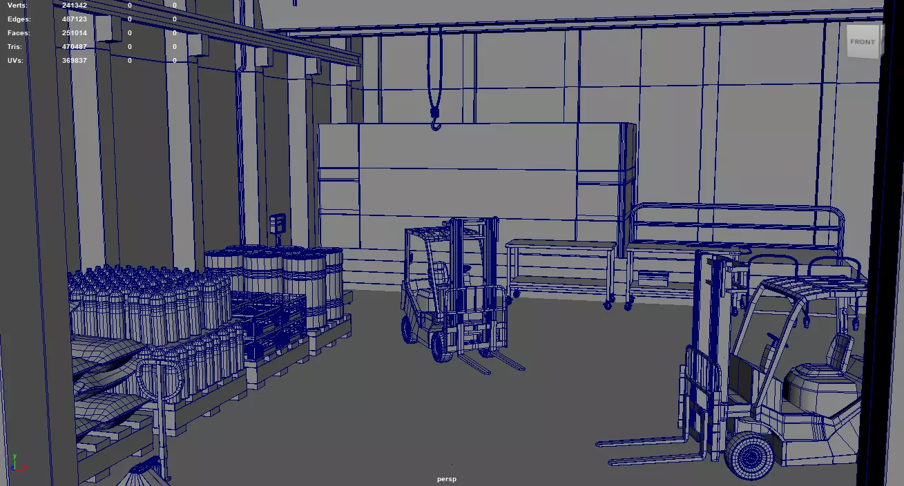 Hangar Warehouse 01 Low-poly 3D model_6