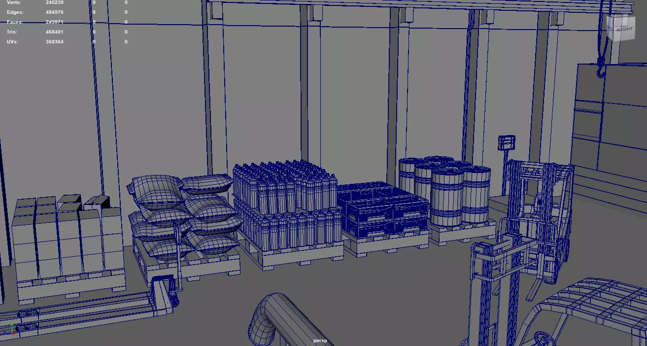 Hangar Warehouse 01 Low-poly 3D model_19