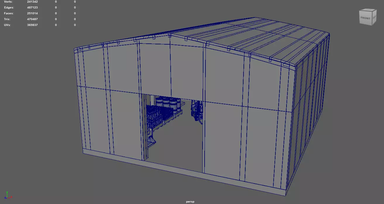 Hangar Warehouse 01 Low-poly 3D model_14