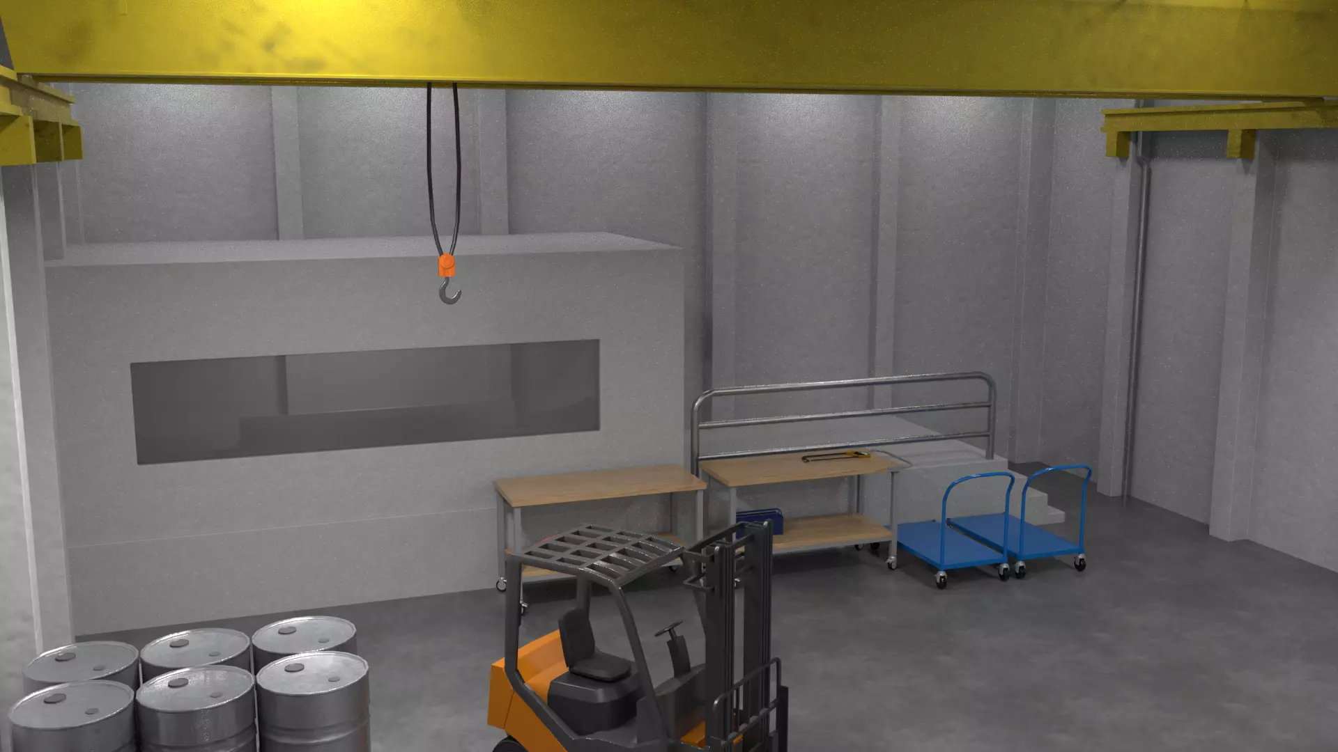 Hangar Warehouse 01 Low-poly 3D model_2