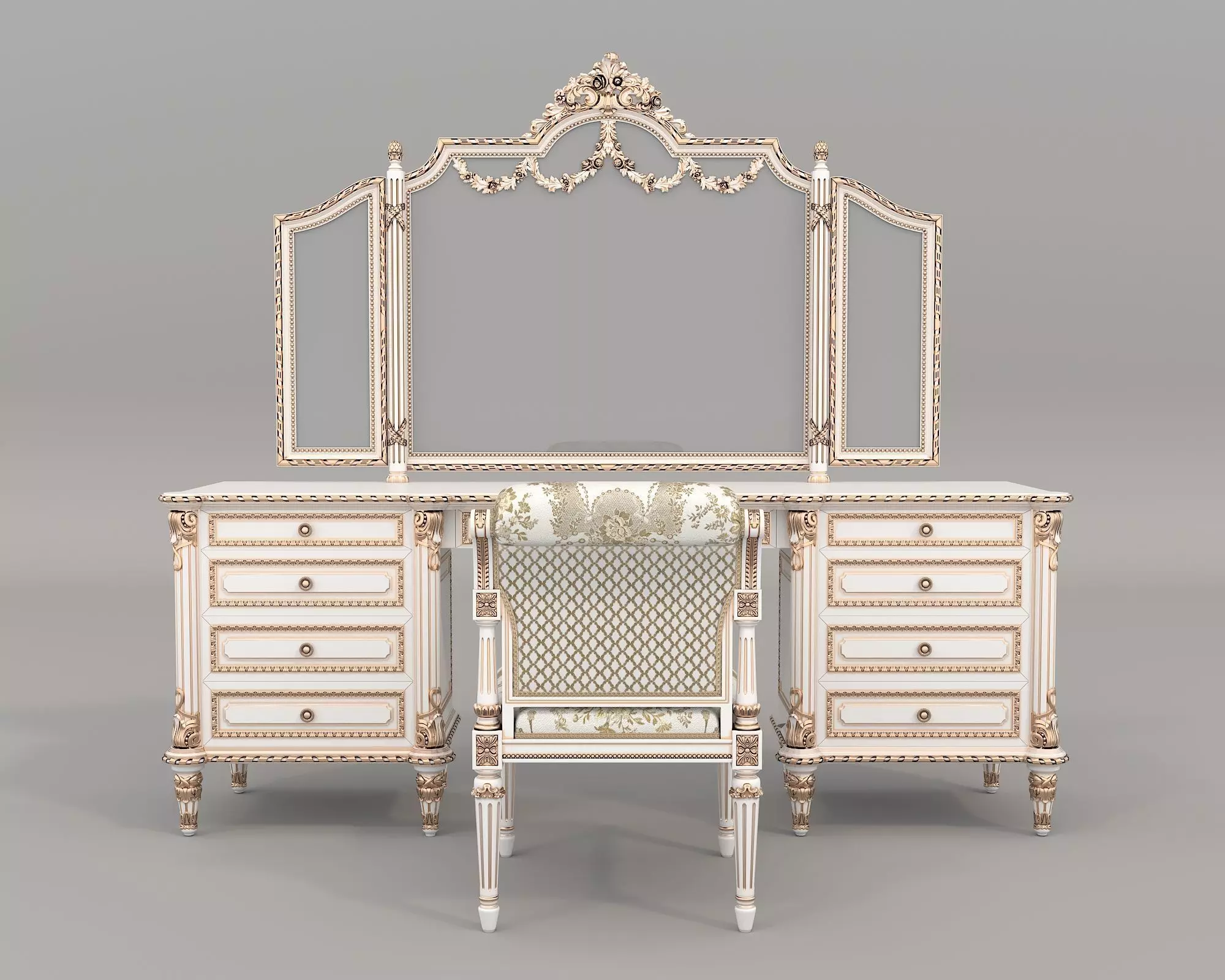 Classic European Style Dressing Table 28 3D model_5