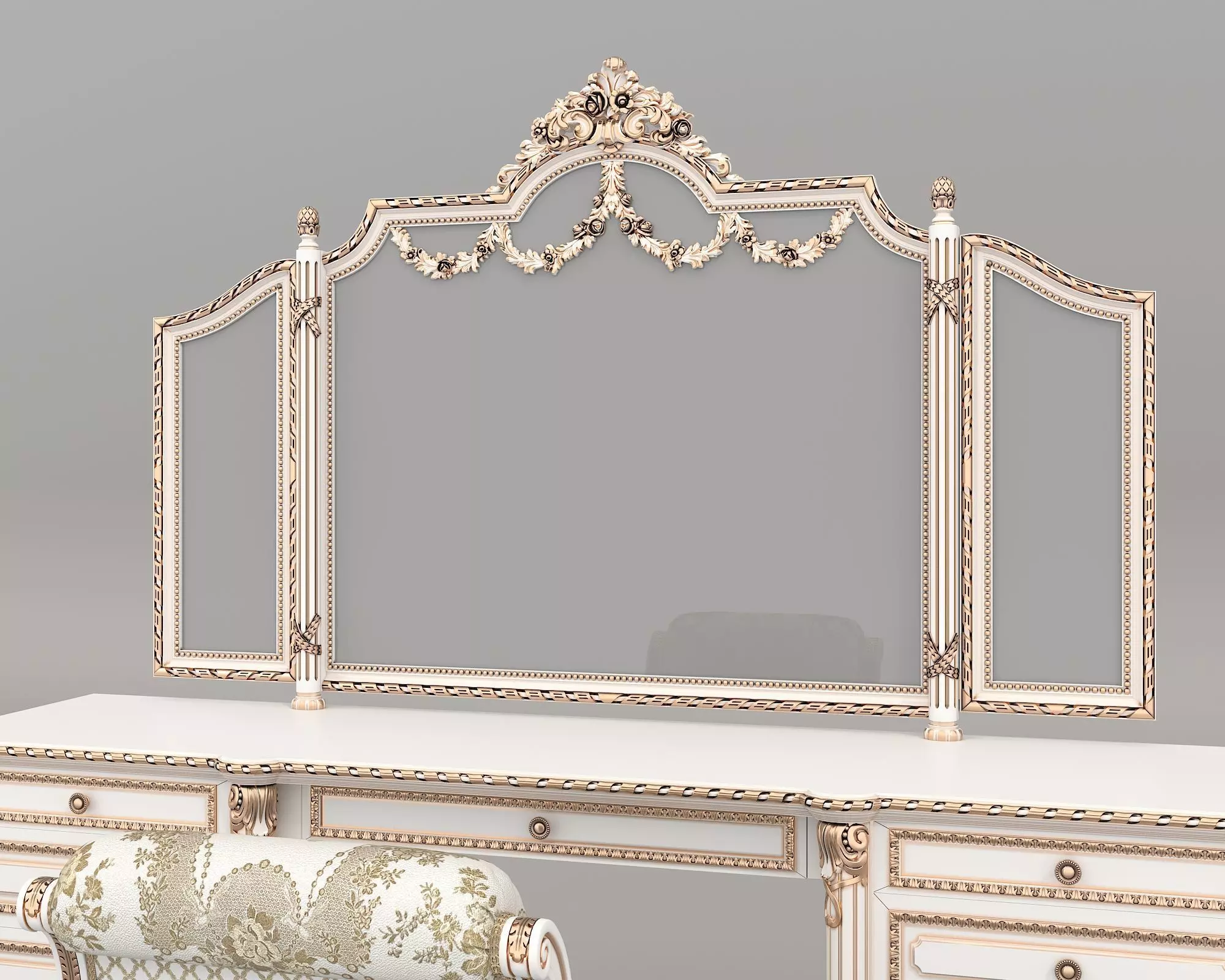 Classic European Style Dressing Table 28 3D model_3