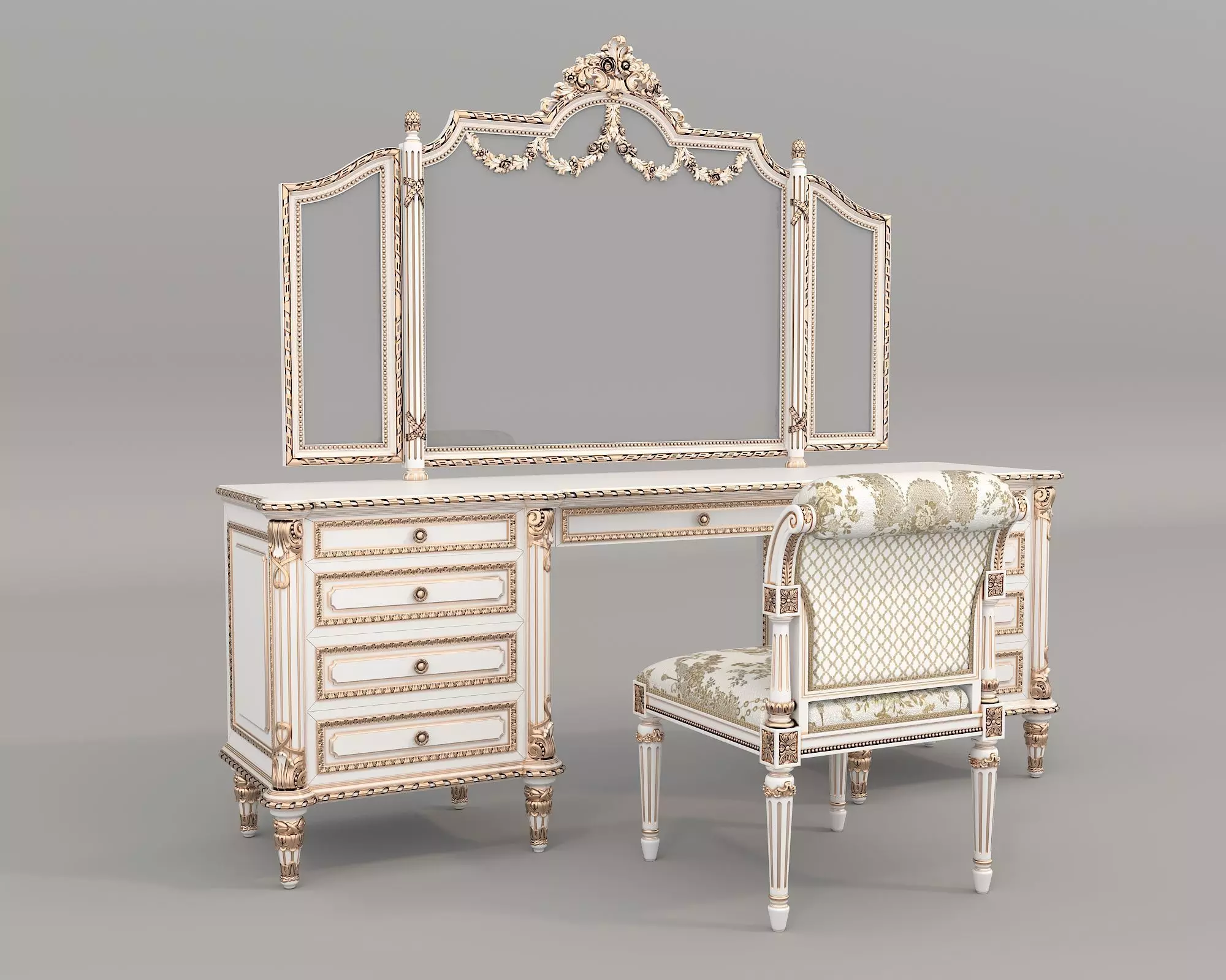Classic European Style Dressing Table 28 3D model_0