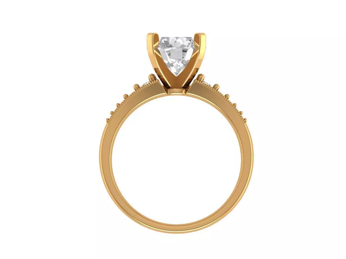 Round Engagement Ring 3D print model_5