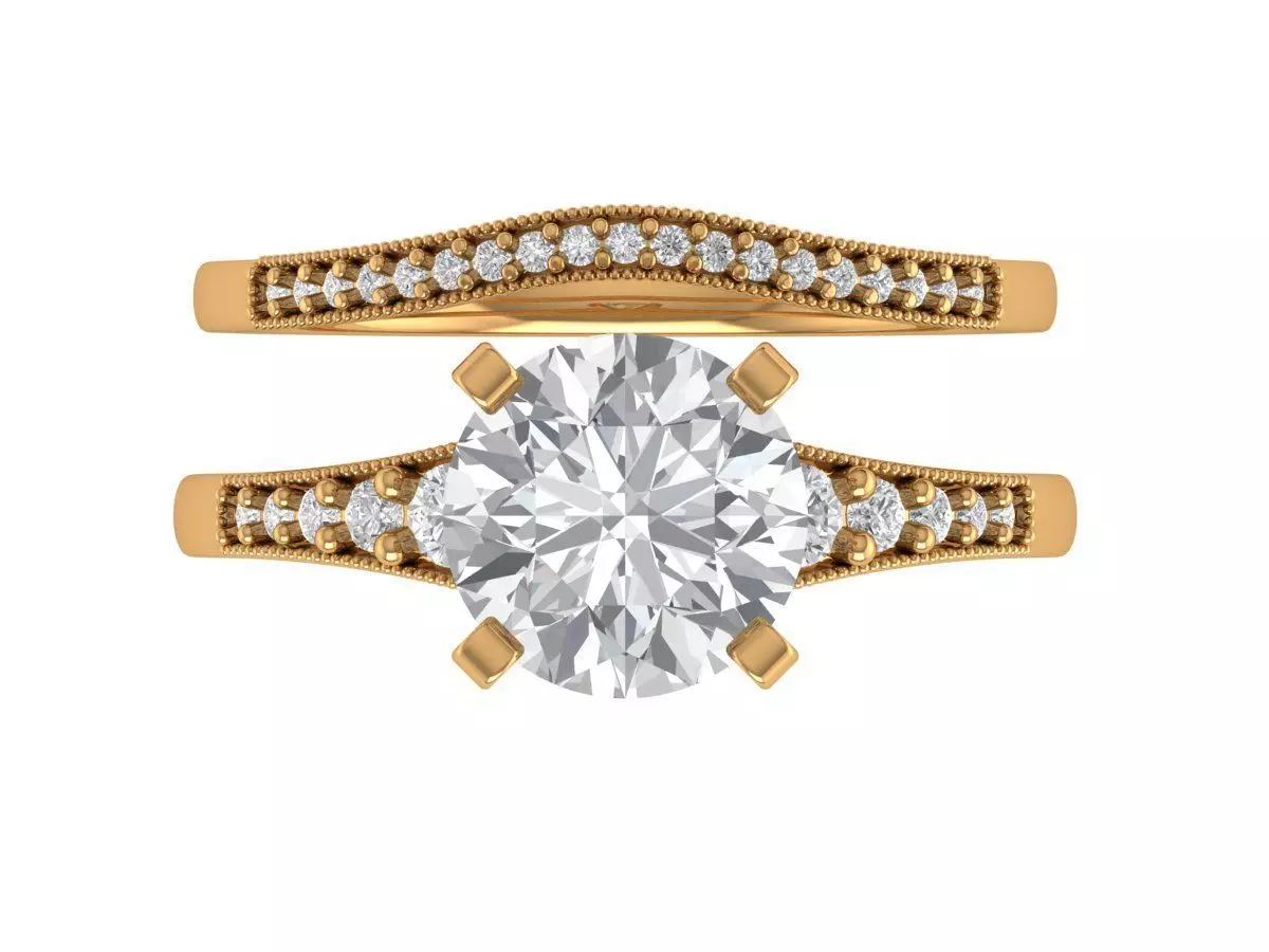 Round Engagement Ring 3D print model_1