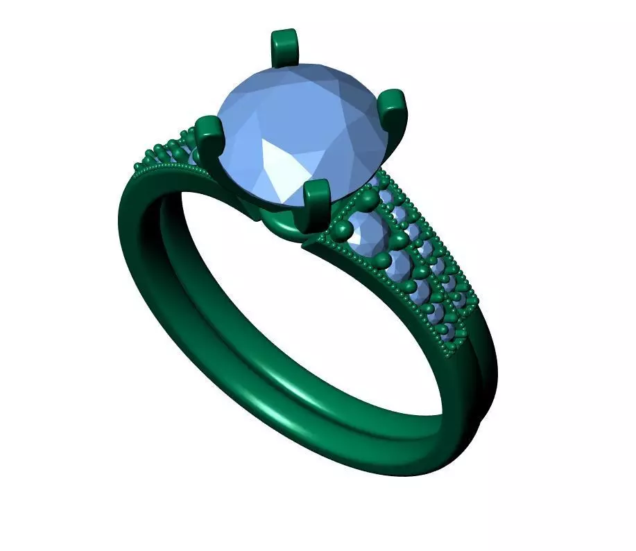 Round Engagement Ring 3D print model_7