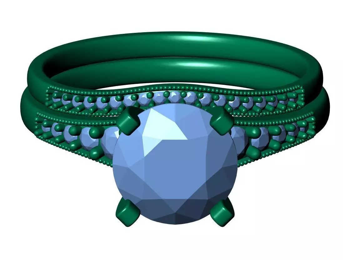 Round Engagement Ring 3D print model_10