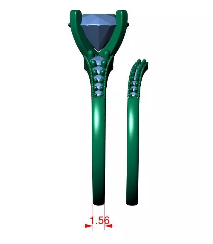 Round Engagement Ring 3D print model_6