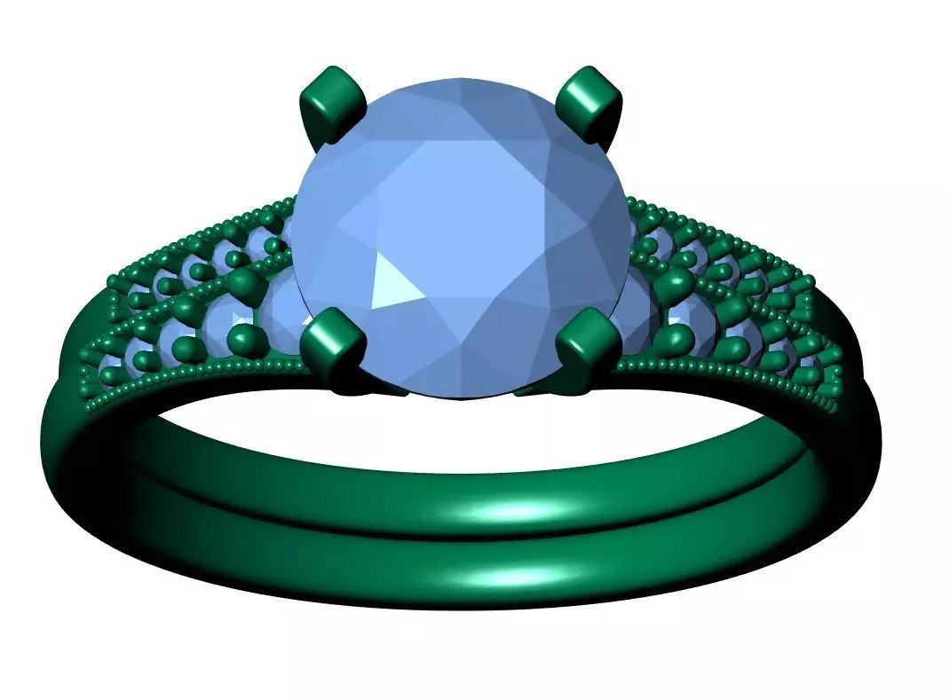 Round Engagement Ring 3D print model_11
