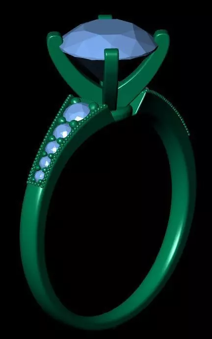 Round Engagement Ring 3D print model_14