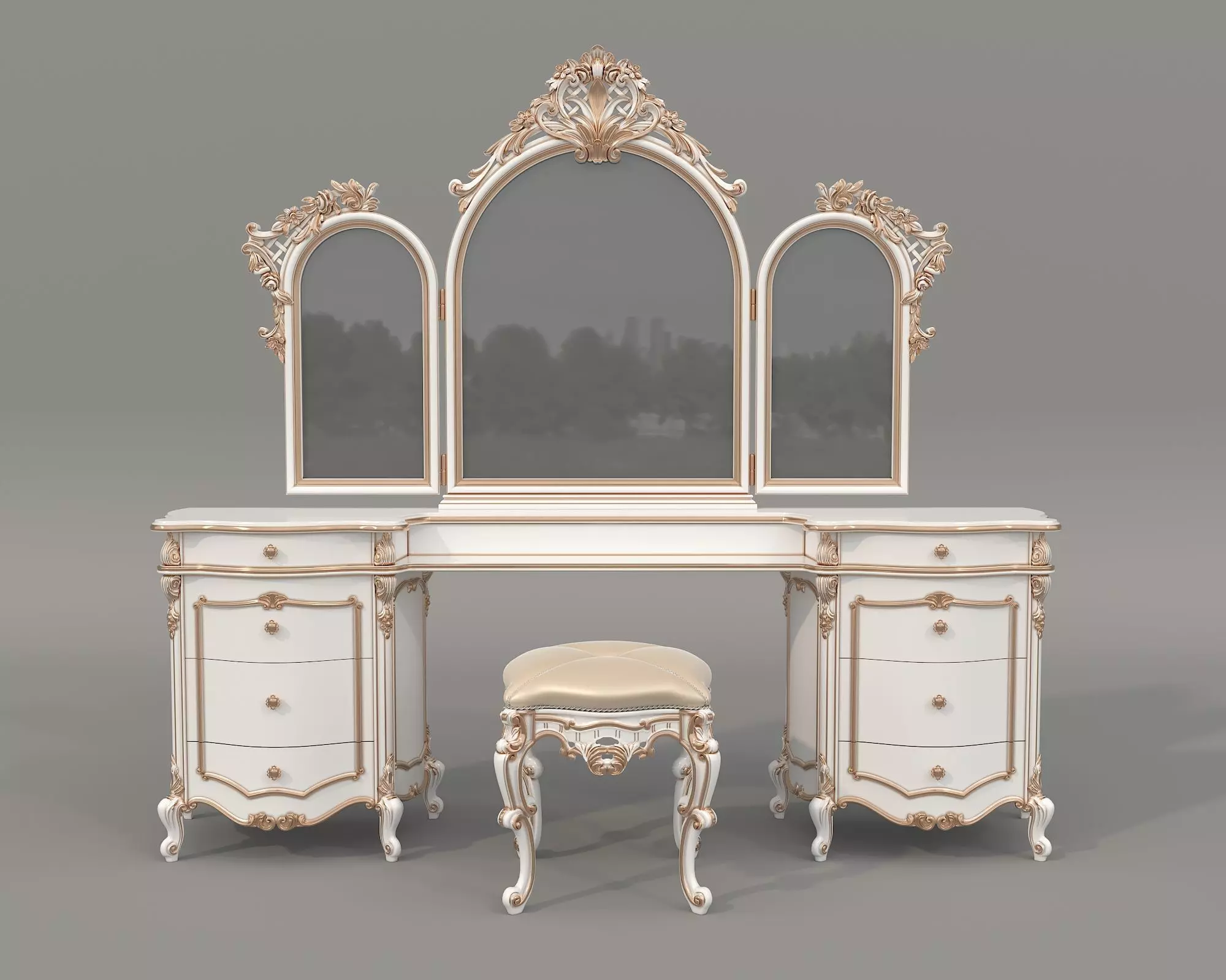 Classic European Style Dressing Table 30 3D model_3