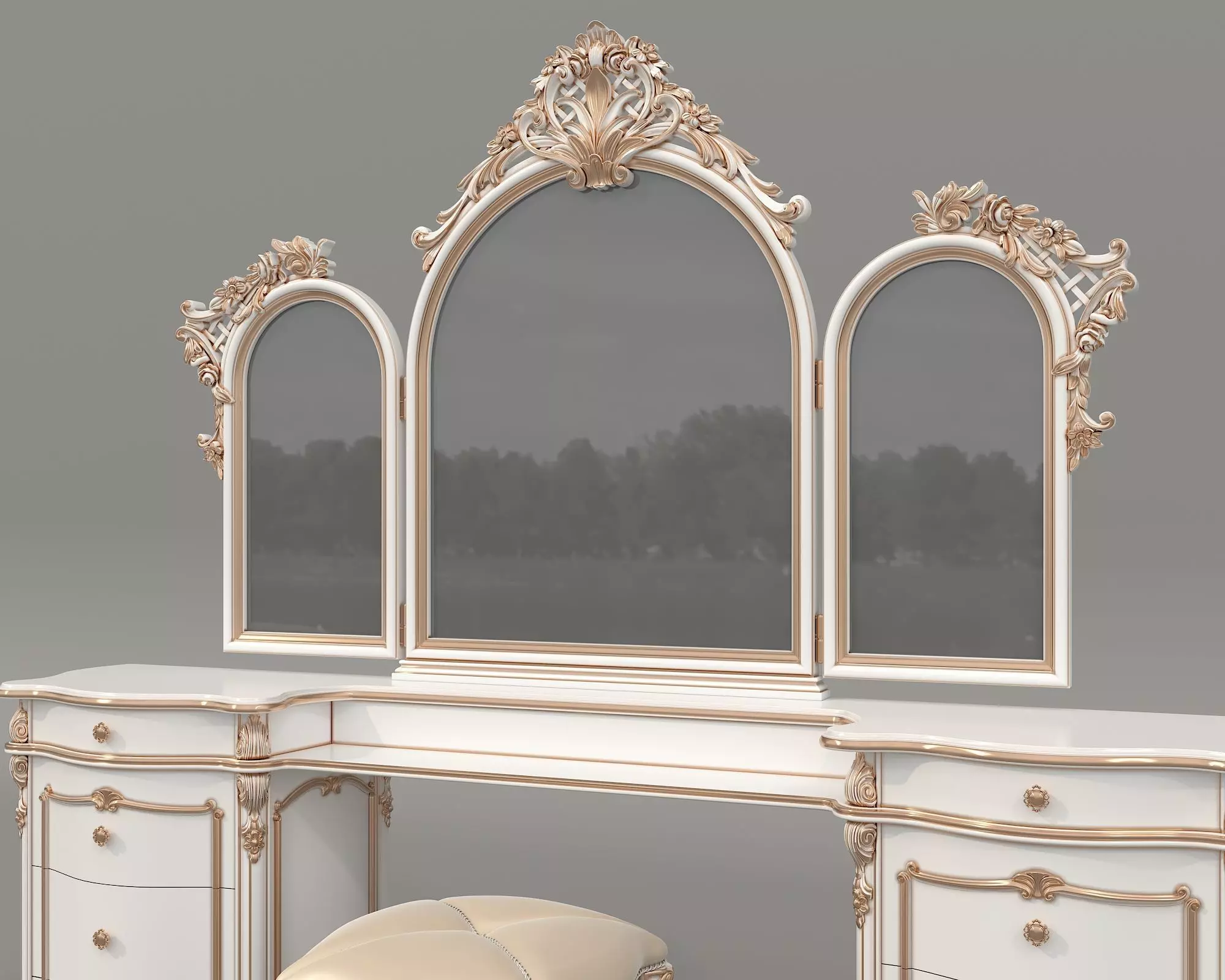 Classic European Style Dressing Table 30 3D model_5