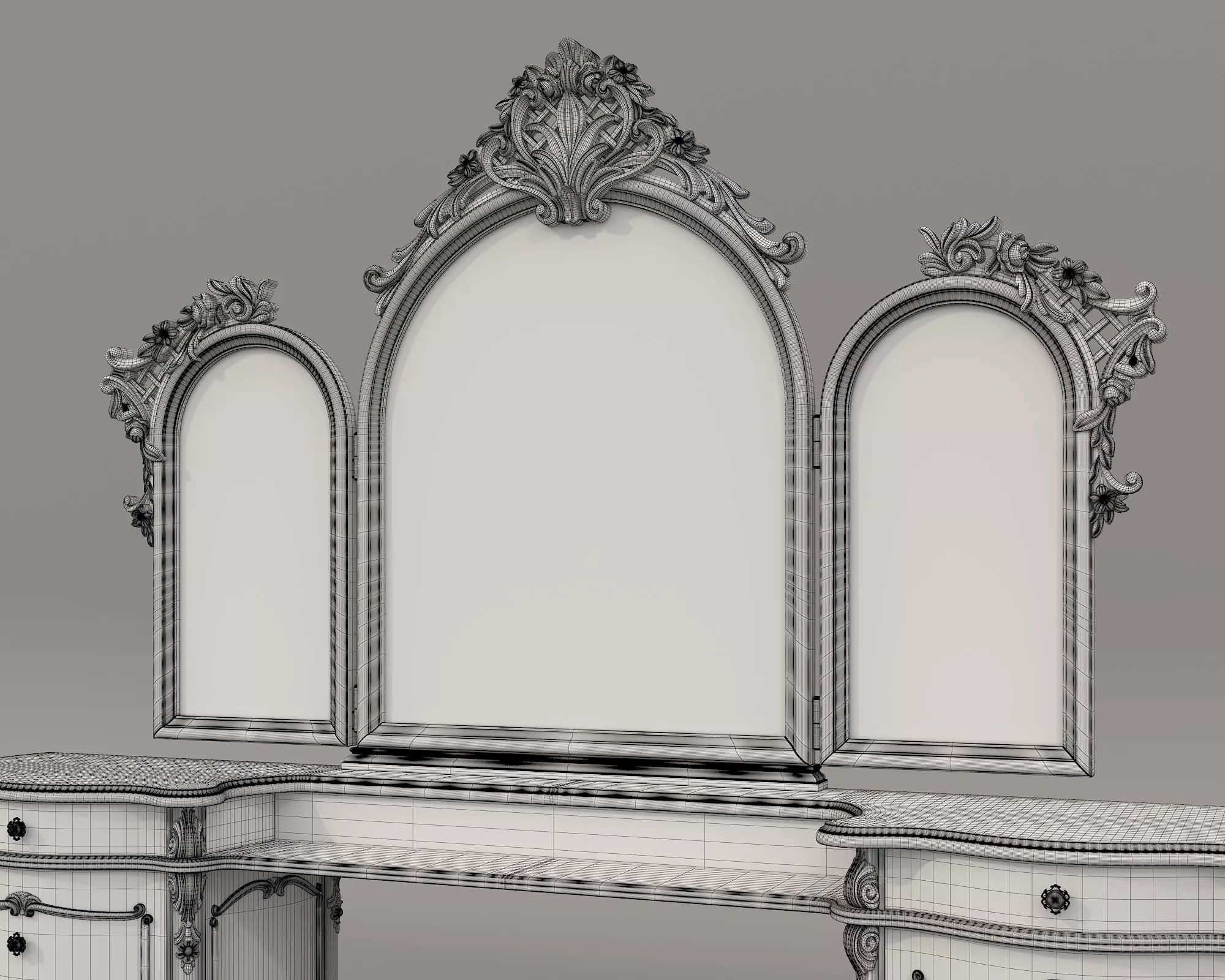 Classic European Style Dressing Table 30 3D model_10