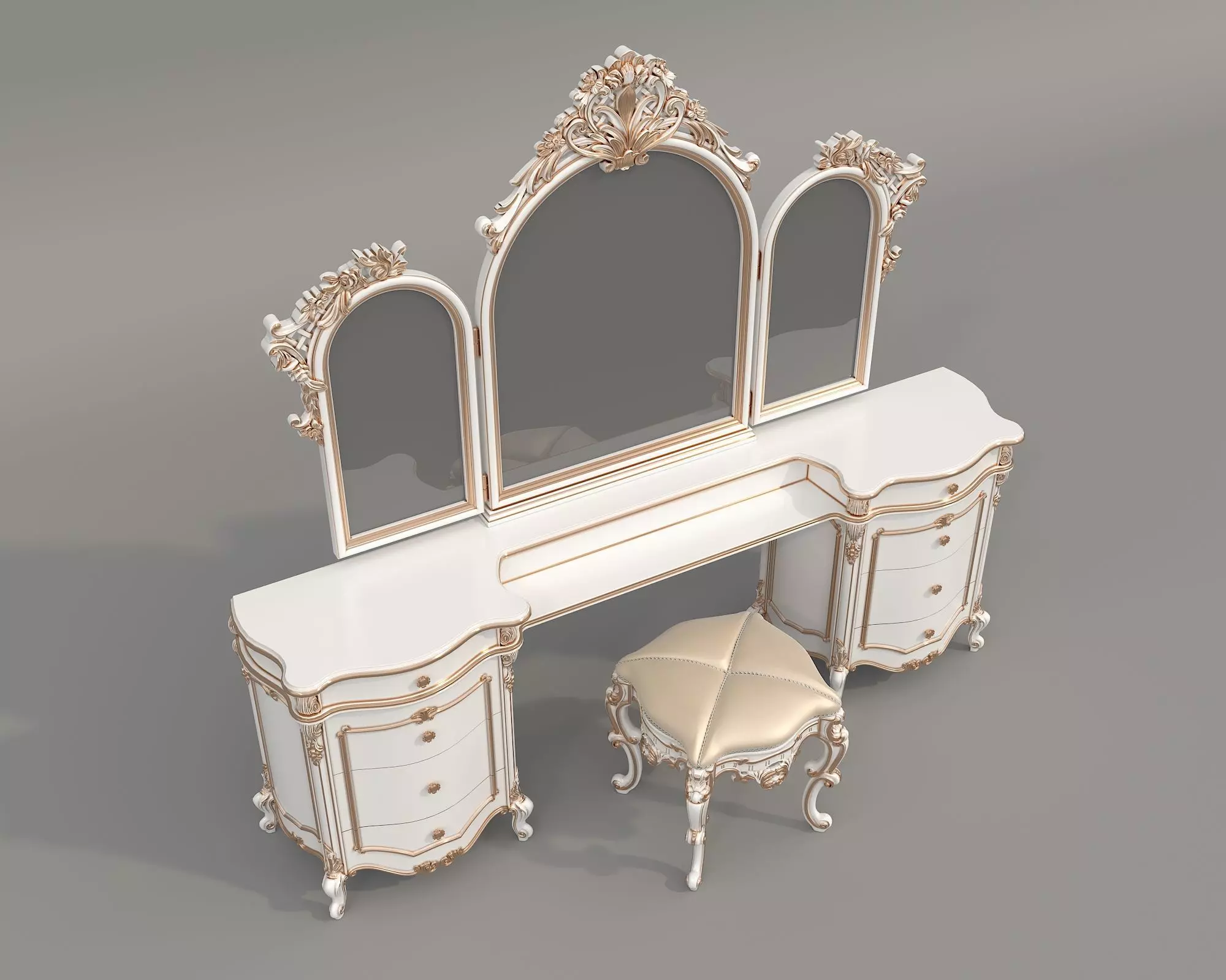 Classic European Style Dressing Table 30 3D model_1