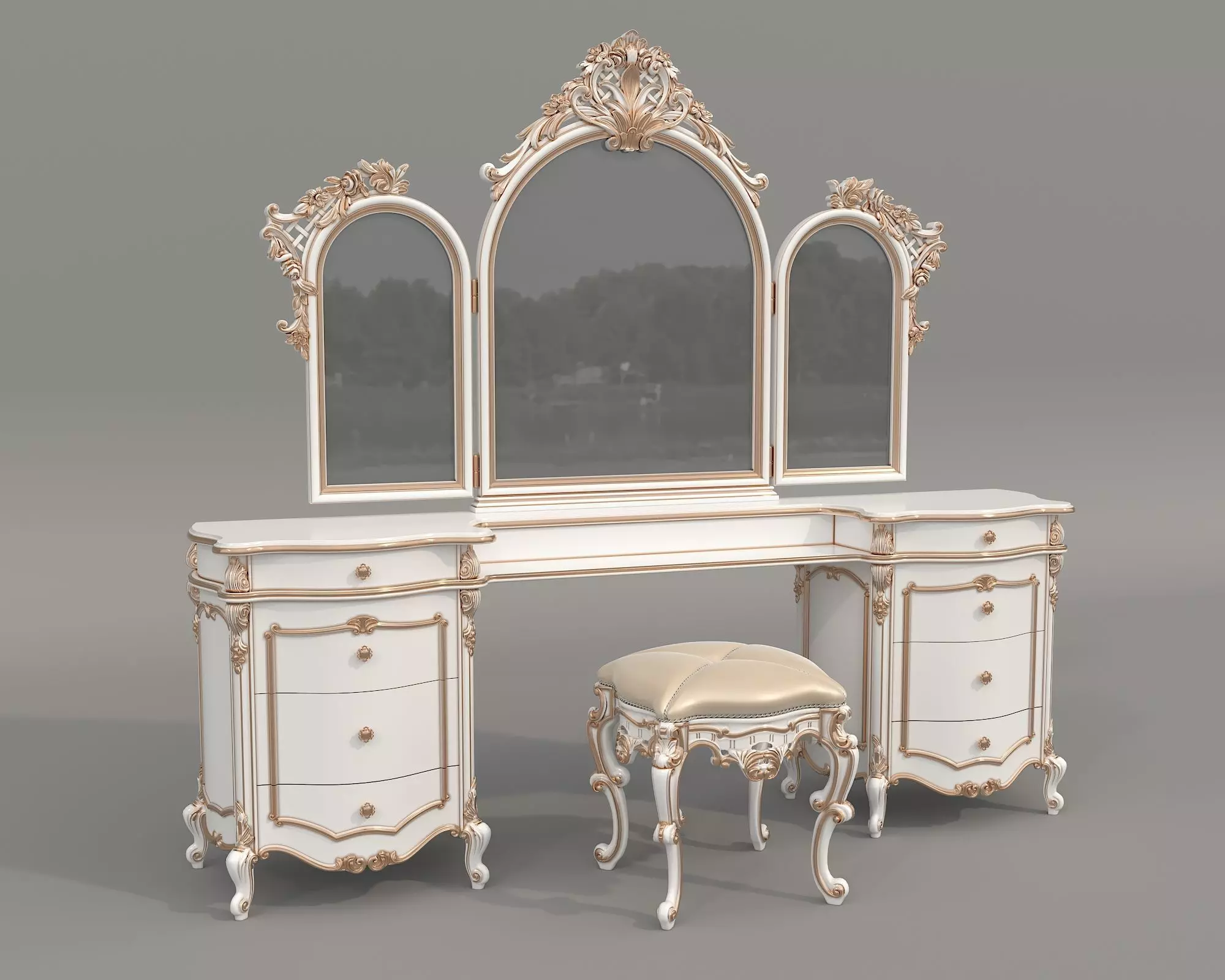 Classic European Style Dressing Table 30 3D model_0